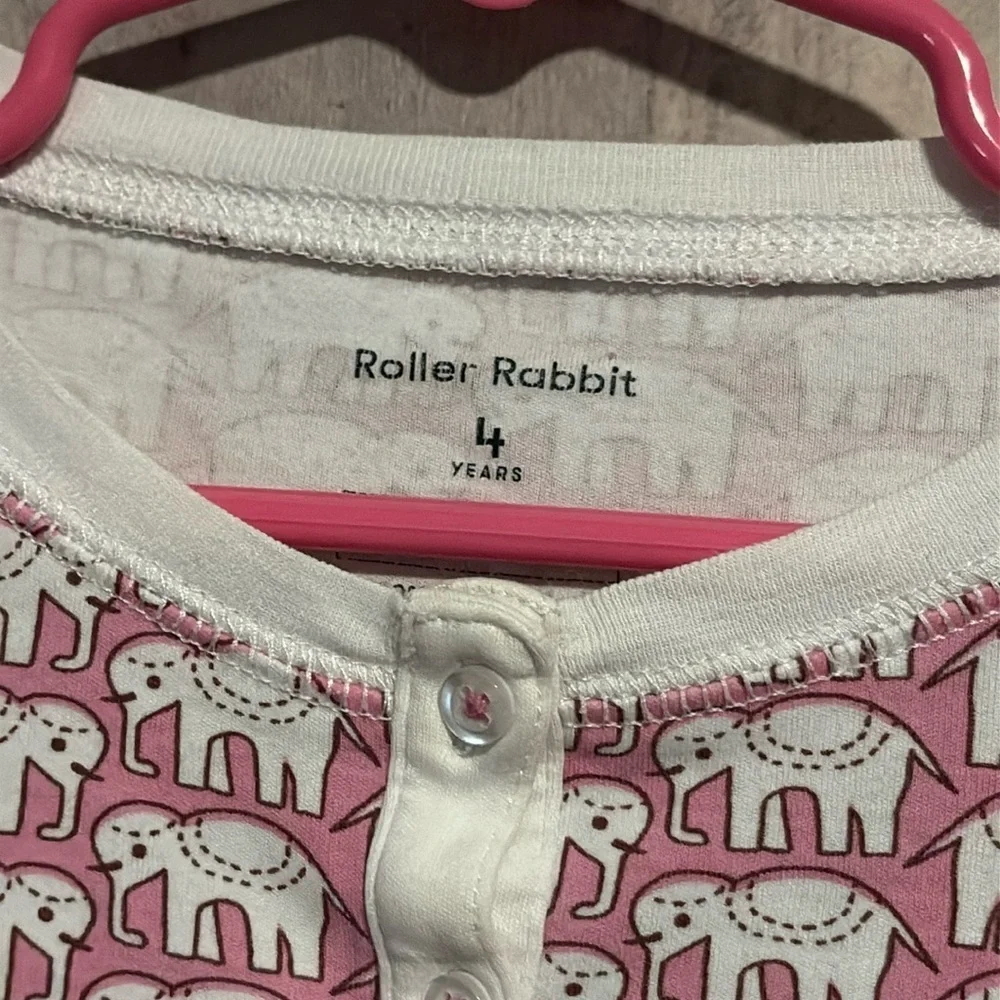 Roberta Roller Rabbit Pink Elephant & Pink Pineapple Sleep Top lot size 4